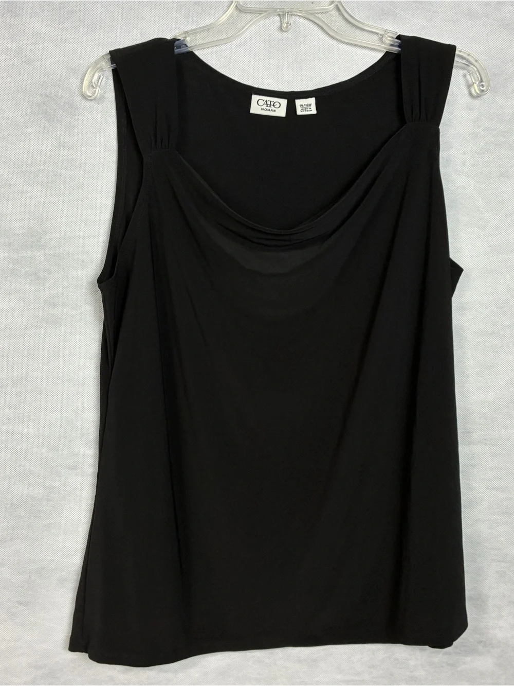 Cato Black Tank Top Women's Sz 14/16W Sleeveless Blouse